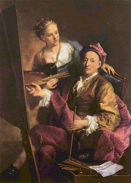 unknow artist Selbstportrat des Kenstlers mit seiner Tochter oil painting image